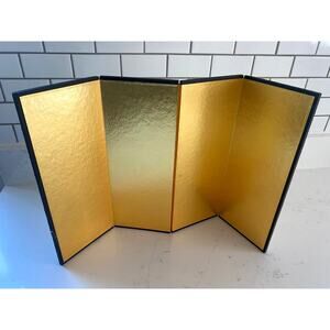 Vintage Gold Leaf Folding Screen 4–Panel Japanese Byobu Style
